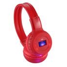 BS-N65 Headband Folding Stereo HiFi Wireless Headphone Headset with LCD Screen & TF Card Slot & LED Indicator Light & FM Function(Red) - 1