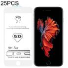 25 PCS 9H 5D White Full Glue Full Screen Tempered Glass Film for iPhone 6 / 6s - 1