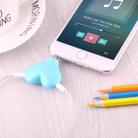 1 Male to 2 Females 3.5mm Jack Plug Multi-function Heart Shaped Earphone Audio Video Splitter Adapter with Key Chain for iPhone, iPad, iPod, Samsung, Xiaomi, HTC and Other 3.5 mm Audio Interface Electronic Digital Products(Blue) - 3