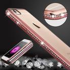 For iPhone 6 Plus & 6s Plus Diamond Bling Luxury Plating PC Frame Transparent TPU Protective Case(Rose Gold) - 1