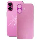 For iPhone 16 Plus Easy Replacement Big Camera Hole Glass Back Battery Cover(Pink) - 1