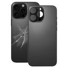 For iPhone 16 Pro Max Easy Replacement Big Camera Hole Glass Back Battery Cover(Black) - 1