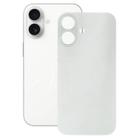 For iPhone 16 Easy Replacement Big Camera Hole Glass Back Battery Cover(White) - 1