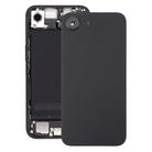 For iPhone 16e Glass Battery Back Cover with Camera Lens Cover(Black) - 1