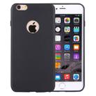 For iPhone 6 Plus & 6s Plus Solid Color TPU Protective Case with Round Hole(Black) - 1