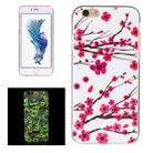 For iPhone 6 Plus & 6s Plus Noctilucent Plum Pattern IMD Workmanship Soft TPU Back Cover Case - 1