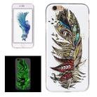 For iPhone 6 Plus & 6s Plus Noctilucent Feather Pattern IMD Workmanship Soft TPU Back Cover Case - 1