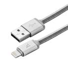 hoco U5 1.2m DC 5V 2.4A (max) 8 Pin to USB Data Sync Charging Cable,  For iPhone XR / iPhone XS MAX / iPhone X & XS / iPhone 8 & 8 Plus / iPhone 7 & 7 Plus / iPhone 6 & 6s & 6 Plus & 6s Plus / iPad(Silver) - 1