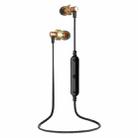 AWEI A990BL Wireless Sport Bluetooth Stereo Earphone with Wire Control + Mic, Support Handfree Call(Gold) - 2