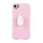For iPhone 6 Plus & 6s Plus 3D White Cat Pattern Squeeze Relief Squishy Dropproof Protective Back Cover Case - 3