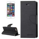 GOOSPERY FANCY DIARY for iPhone 6 Plus & 6s Plus Cross Texture Horizontal Flip Leather Case with Card Slots & Wallet & Holder(Black) - 1
