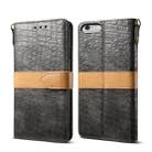 Splicing Color Crocodile Texture PU Horizontal Flip Leather Case for iPhone 6 Plus / 6s Plus, with Wallet & Holder & Card Slots & Lanyard (Grey) - 1