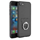 AIQAA For iPhone 6 Plus & 6s Plus TPU One-piece Bear Dropproof Protective case with Ring Holder(Black) - 1