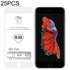 25 PCS 9H 5D White Full Glue Full Screen Tempered Glass Film for iPhone 6 Plus / 6s Plus - 1