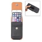 For iPhone 6 & 6s & 5 & 5S & 5C Classical Style Elephant Texture Vertical Flip Leather Case Waist Bag with Card Solts & Rrotatable Back Splint, Size: 15 x 7.5 cm(Black) - 1