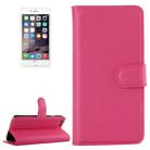 For iPhone 6 & 6s Litchi Texture Horizontal Flip Leather Case with Holder & Card Slots & Wallet(Magenta) - 1