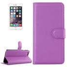 For iPhone 6 & 6s Litchi Texture Horizontal Flip Leather Case with Holder & Card Slots & Wallet(Purple) - 1