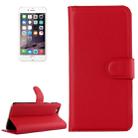 For iPhone 6 & 6s Litchi Texture Horizontal Flip Leather Case with Holder & Card Slots & Wallet(Red) - 1