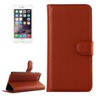 For iPhone 6 & 6s Litchi Texture Horizontal Flip Leather Case with Holder & Card Slots & Wallet(Brown) - 1