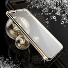 For iPhone 6 & 6s Diamond Bling Luxury Plating PC Frame Transparent TPU Protective Case(Gold) - 6