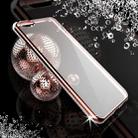 For iPhone 6 & 6s Diamond Bling Luxury Plating PC Frame Transparent TPU Protective Case(Rose Gold) - 6