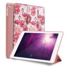 Flamingo Pattern Horizontal Flip PU Leather Case for iPad 9.7 (2018) & (2017) / Air 2 / Air, with Three-folding Holder & Honeycomb TPU Cover - 1