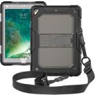 Shockproof Transparent PC + Silica Gel Protective Case for iPad 9.7 (2018), with Holder & Shoulder Strap(Black) - 1