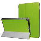 For iPad 9.7 (2018) & iPad 9.7 (2017) Custer Texture Horizontal Flip Leather Case with Three-folding Holder & Sleep / Wake-up Function(Green) - 1