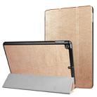 For iPad 9.7 (2018) & iPad 9.7 (2017) Custer Texture Horizontal Flip Leather Case with Three-folding Holder & Sleep / Wake-up Function(Gold) - 1