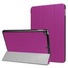 For iPad 9.7 (2018) & iPad 9.7 (2017) Custer Texture Horizontal Flip Leather Case with Three-folding Holder & Sleep / Wake-up Function(Purple) - 1