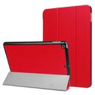 For iPad 9.7 (2018) & iPad 9.7 (2017) Custer Texture Horizontal Flip Leather Case with Three-folding Holder & Sleep / Wake-up Function(Red) - 1