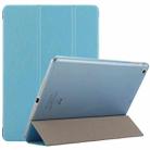 For iPad 9.7 (2018) & iPad 9.7 inch (2017) & iPad Air Silk Texture Horizontal Flip Leather Case with Three-folding Holder(Blue) - 1