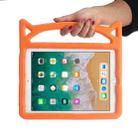 For iPad 9.7 (2018) & iPad 9.7 (2017) & iPad Air & iPad Air 2 Universal Cat Ear Shaped EVA Bumper Protective Case with Handle & Holder(Orange) - 1