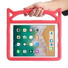 For iPad 9.7 (2018) & iPad 9.7 (2017) & iPad Air & iPad Air 2 Universal Cat Ear Shaped EVA Bumper Protective Case with Handle & Holder(Red) - 1