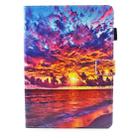 For iPad 9.7 (2018) & iPad 9.7 inch 2017 / iPad Air / iPad Air 2 Universal Sunset Landscape Pattern Horizontal Flip Leather Protective Case with Holder & Card Slots - 2
