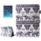 For iPad 9.7 (2018) & iPad 9.7 inch 2017 / iPad Air / iPad Air 2 Universal Elephant Lotus Pattern Horizontal Flip Leather Protective Case with Holder & Card Slots - 1