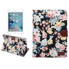 For New iPad 9.7 inch iPad air (IPAD5) & IPAD air2 (IPAD6) Universal Flower Pattern Cloth Surface Horizontal Flip Leather Protective Case with Holder & Card Slots & Wallet & Sleep(Black) - 1