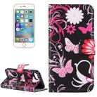 For  iPhone 8 & 7  Black Butterfly Pattern Leather Case with Holder & Card Slots & Wallet  - 1