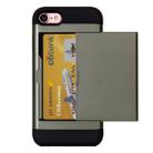 For  iPhone 8 & 7  Slide Style TPU + PC Combination Case with Card Slot(Army Green) - 1