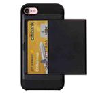 For  iPhone 8 & 7  Slide Style TPU + PC Combination Case with Card Slot(Black) - 1