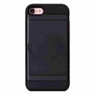 For  iPhone 8 & 7  Slide Style TPU + PC Combination Case with Card Slot(Black) - 2