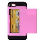 For  iPhone 8 & 7  Slide Style TPU + PC Combination Case with Card Slot(Pink) - 1