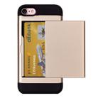 For  iPhone 8 & 7  Slide Style TPU + PC Combination Case with Card Slot(Gold) - 1