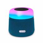 NewRixing NR-3500 Multi-function Atmosphere Light Wireless Charging Bluetooth Speaker with Hands-free Call Function, Support TF Card & USB & FM & AUX (Blue) - 1