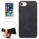 For  iPhone 8 & 7  Crazy Horse Texture Leather Surface Soft TPU Protective Back Case(Black) - 1