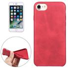 For  iPhone 8 & 7  Crazy Horse Texture Leather Surface Soft TPU Protective Back Case(Red) - 1