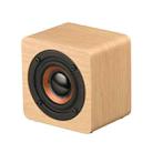 Q1 Wooden Mini Portable Mega Bass Wireless Bluetooth Speaker(Yellow) - 1