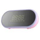 WK SP290 Portable Mirror Alarm Clock Bluetooth V4.2 Desktop Speaker (Pink) - 1