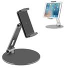 AP-7C Universal Foldable Aluminum Alloy Lazy Stand Desktop Phone Stand with Rotatable Base (Black) - 1