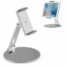 AP-7C Universal Foldable Aluminum Alloy Lazy Stand Desktop Phone Stand with Rotatable Base (Silver) - 1